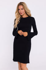 Lange ermer Dagkjole - Moe til dame fra MS StyleHaven, laget av Bomull, farge Svart, størrelse S/M, med long ermer, perfekt til dress