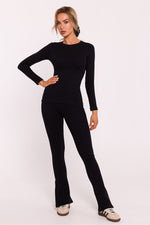 Bluse Moe til dame fra MS StyleHaven, laget av Bomull, farge Svart, størrelse s, med long ermer, perfekt til dress