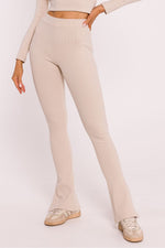 Lange leggings - Moe til dame fra MS StyleHaven, laget av Bomull, farge beige, størrelse s, med 45720 ermer, bukselengde long, perfekt til dress