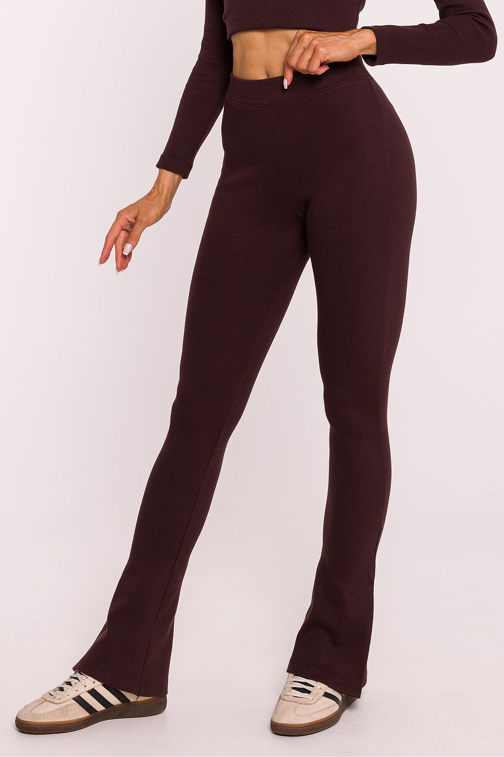 Lange leggings - Moe til dame fra MS StyleHaven, laget av Bomull, farge Brun, størrelse s, med 45720 ermer, perfekt til dress