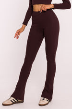 Lange leggings - Moe til dame fra MS StyleHaven, laget av Bomull, farge Brun, størrelse s, med 45720 ermer, perfekt til dress