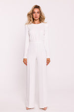 Chic Edge – Elegant Jumpsuit for Women - Moe til dame fra MS StyleHaven, laget av polyester, farge Rosa, størrelse L, med long ermer, perfekt til casual; dress