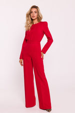Chic Edge – Elegant Jumpsuit for Women - Moe til dame fra MS StyleHaven, laget av polyester, farge Rosa, størrelse XXL, med long ermer, perfekt til casual; dress