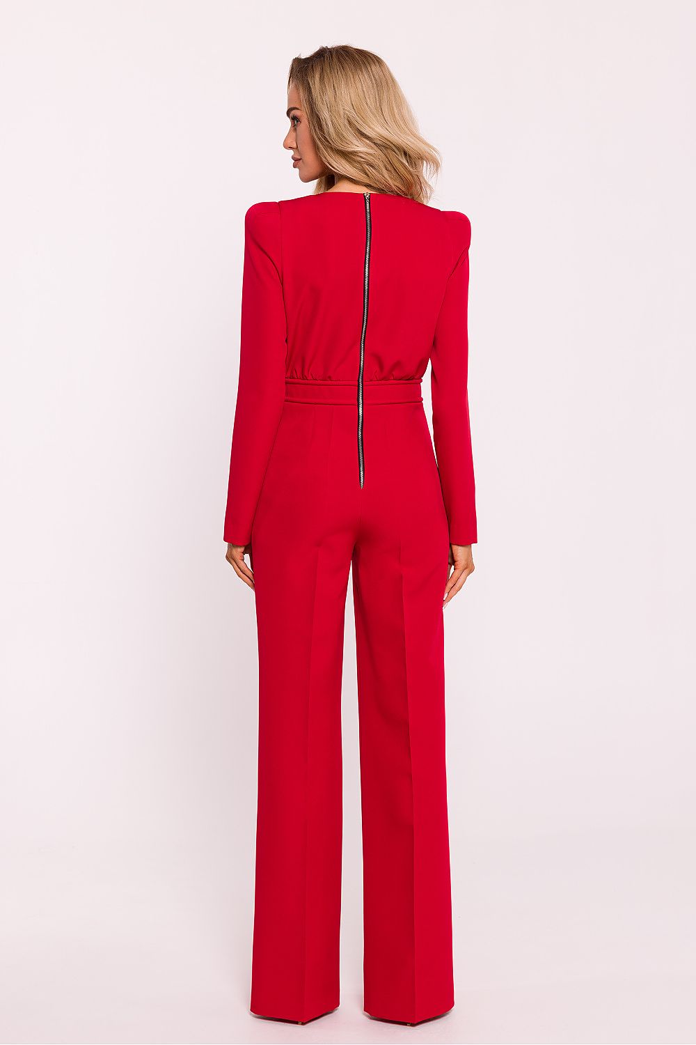 Chic Edge – Elegant Jumpsuit for Women - Moe til dame fra MS StyleHaven, laget av polyester, farge beige, størrelse s, med long ermer, perfekt til casual; dress