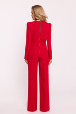 Chic Edge – Elegant Jumpsuit for Women - Moe til dame fra MS StyleHaven, laget av polyester, farge beige, størrelse s, med long ermer, perfekt til casual; dress