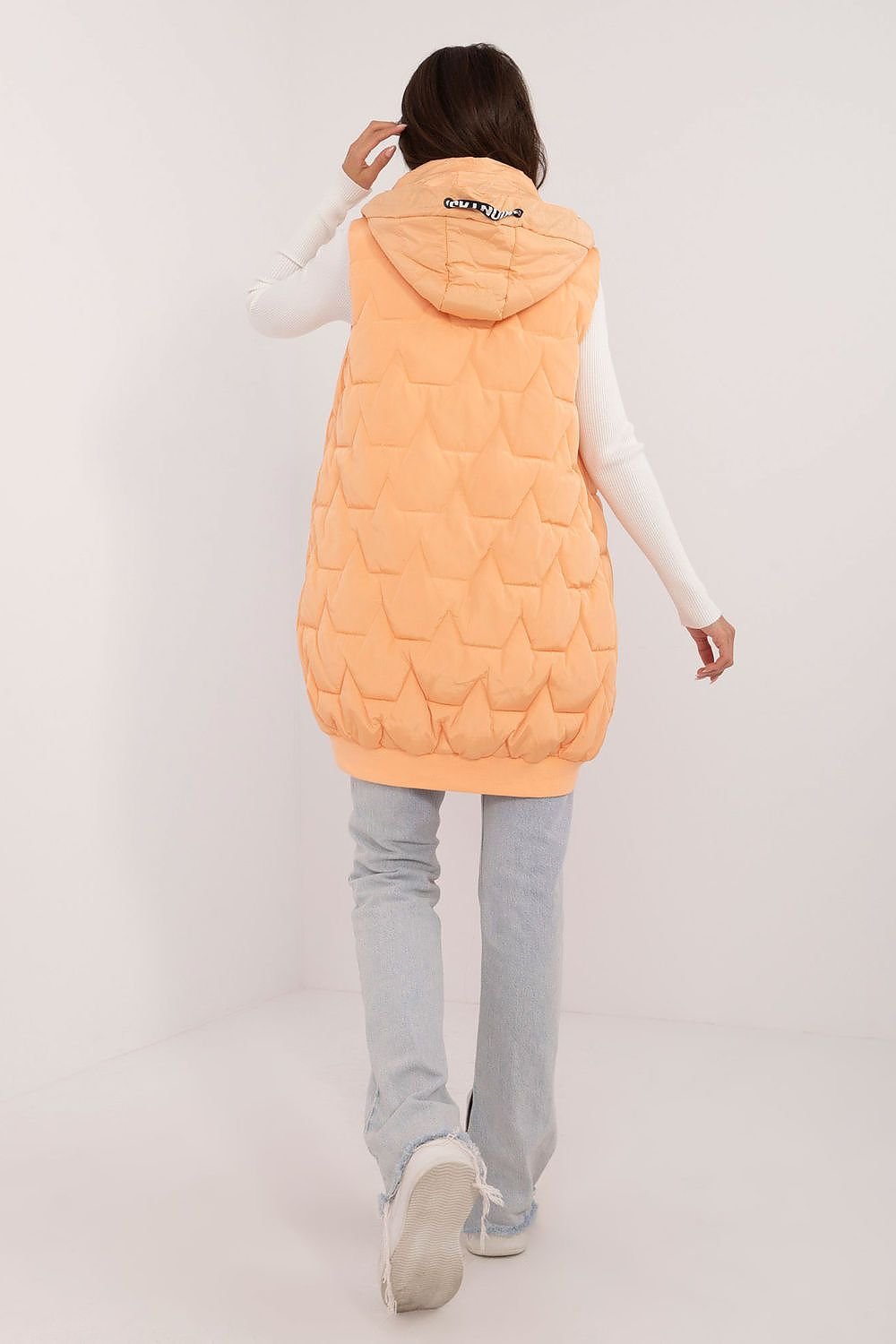 Vattert vest til dame fra MS StyleHaven, størrelse L, med long, bukselengde long, kjolelengde maxi, kjolestil gown; sheath