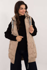 Vattert vest til dame fra MS StyleHaven, størrelse XL, med long, bukselengde long, kjolelengde maxi, kjolestil gown; sheath