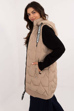 Vattert vest til dame fra MS StyleHaven, størrelse XXL, med long, bukselengde long, kjolelengde maxi, kjolestil gown; sheath