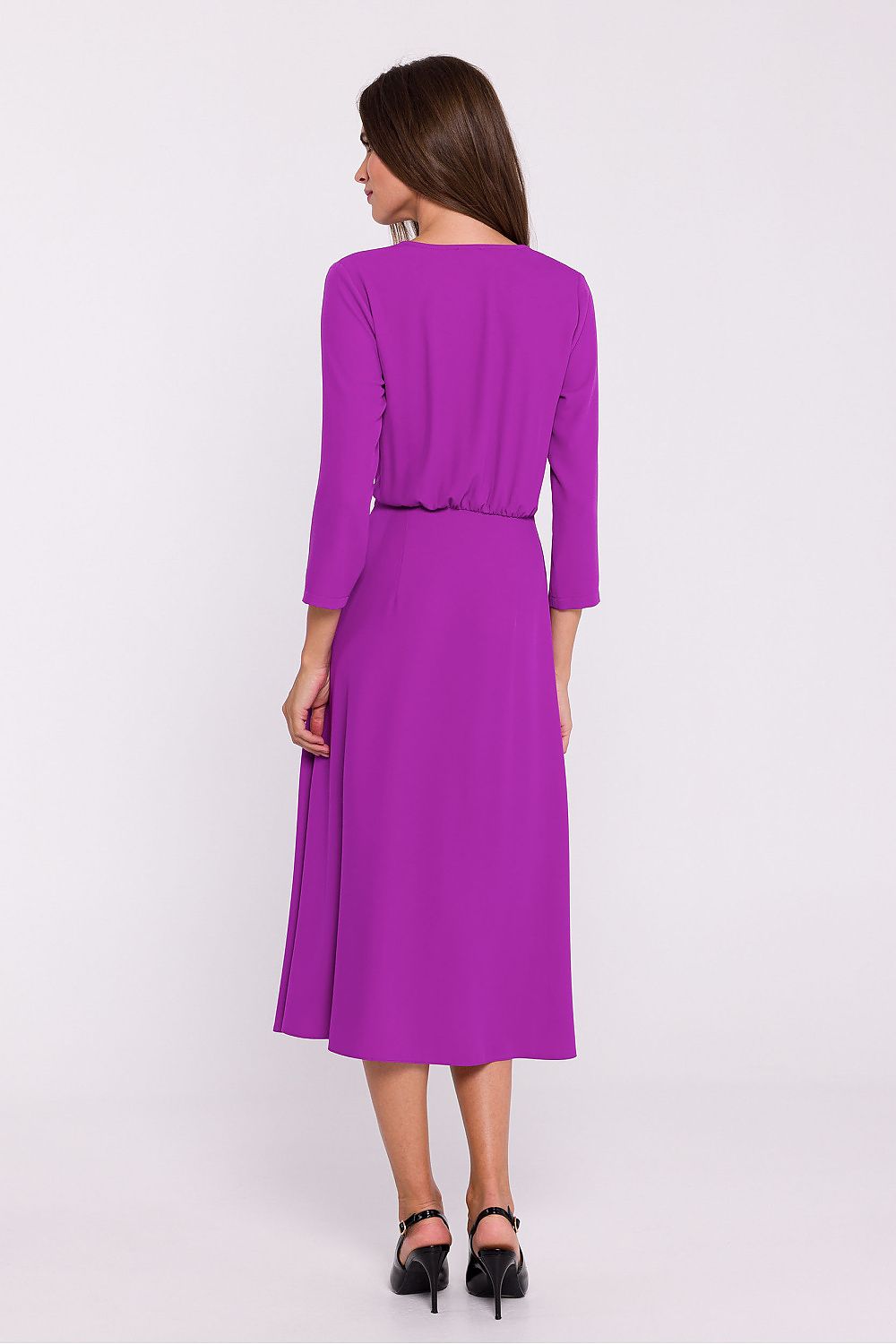 Dagkjole Stylove til dame fra MS StyleHaven, laget av polyester, farge Fiolett, størrelse M, med lang ermer, perfekt til casual