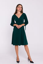 Dagkjole Stylove til dame fra MS StyleHaven, laget av Elastan; polyester, farge Grønn, størrelse XL, med lang ermer, perfekt til dress