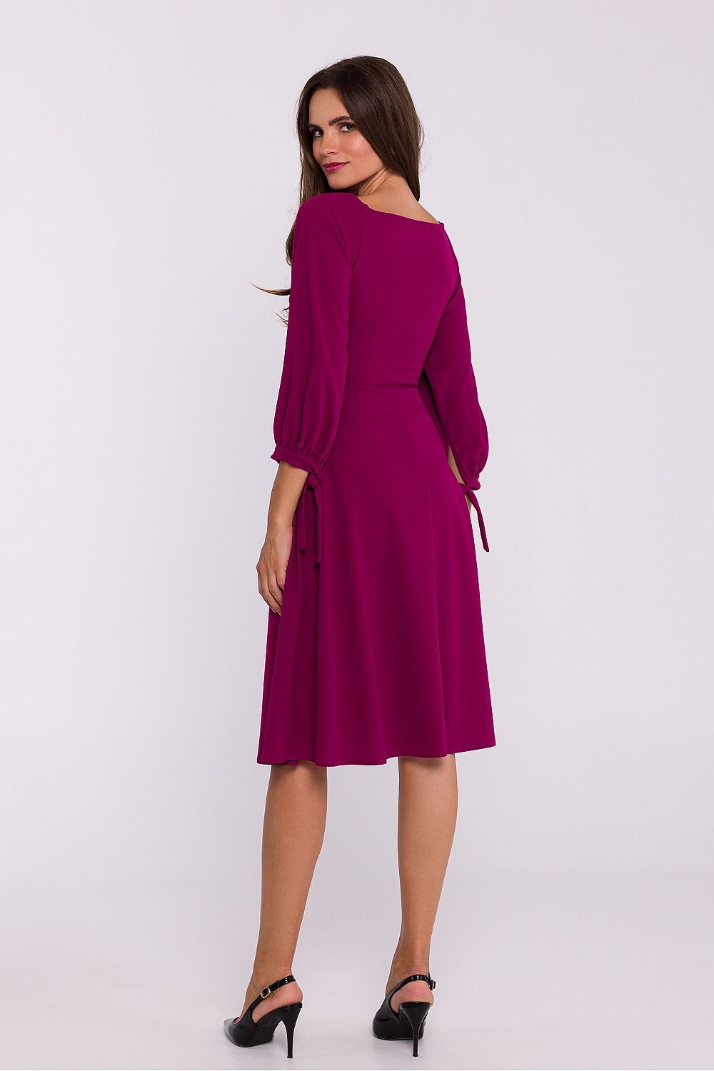 Dagkjole Stylove til dame fra MS StyleHaven, laget av Elastan; polyester, farge Fiolett, størrelse L, med lang ermer, perfekt til dress