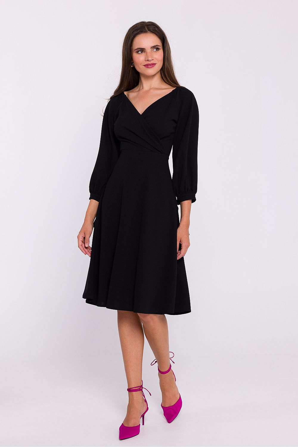 Dagkjole Stylove til dame fra MS StyleHaven, laget av Elastan; polyester, farge Fiolett, størrelse XXL, med lang ermer, perfekt til dress