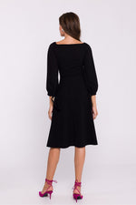 Dagkjole Stylove til dame fra MS StyleHaven, laget av Elastan; polyester, farge Svart, størrelse s, med lang ermer, perfekt til dress