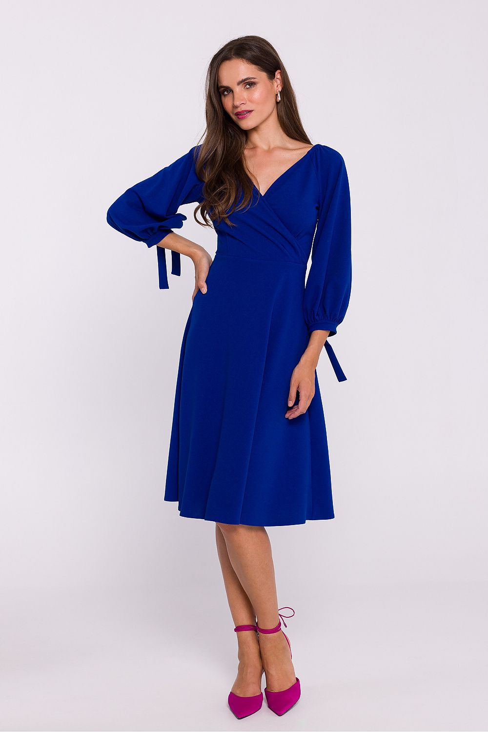 Dagkjole Stylove til dame fra MS StyleHaven, laget av Elastan; polyester, farge Grønn, størrelse M, med lang ermer, perfekt til dress