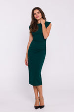 Dagkjole Stylove til dame fra MS StyleHaven, laget av polyester; Elastan, farge Grønn, størrelse s, med sleeveless ermer, midi lengde, kjolestil sheath, perfekt til dress