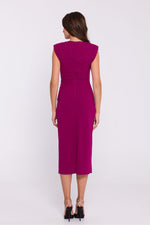 Dagkjole Stylove til dame fra MS StyleHaven, laget av polyester; Elastan, farge Grønn, størrelse XL, med sleeveless ermer, perfekt til dress