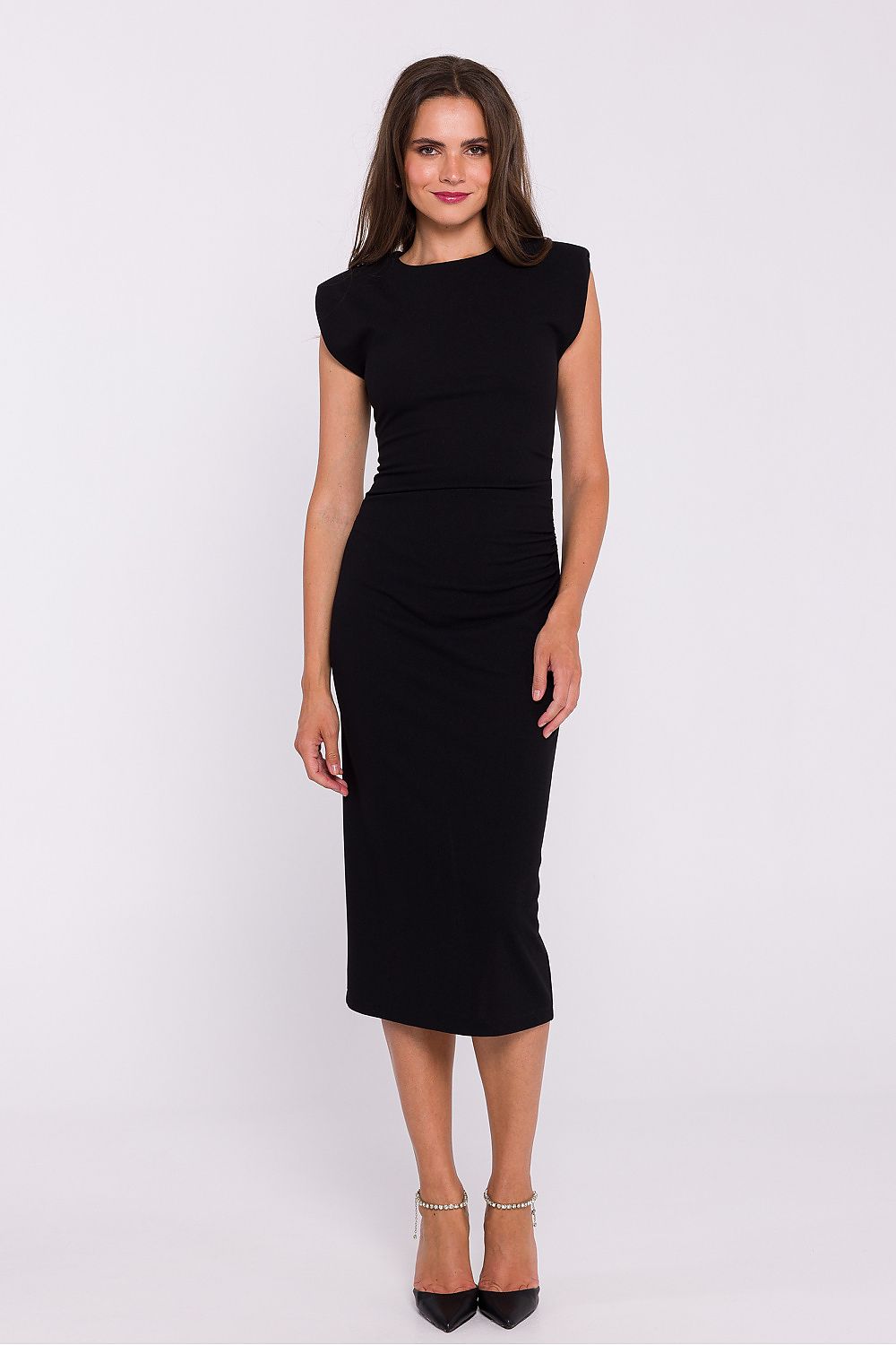 Dagkjole Stylove til dame fra MS StyleHaven, laget av polyester; Elastan, farge Grønn, størrelse XXL, med sleeveless ermer, perfekt til dress