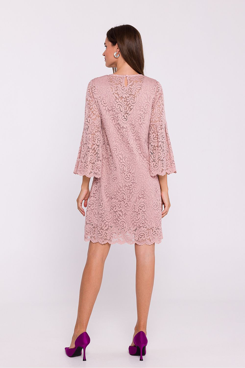 Aftenkjole Stylove til dame fra MS StyleHaven, laget av Polyamid; polyester, farge Rosa, størrelse L, med long; 3-4 ermer, perfekt til dress