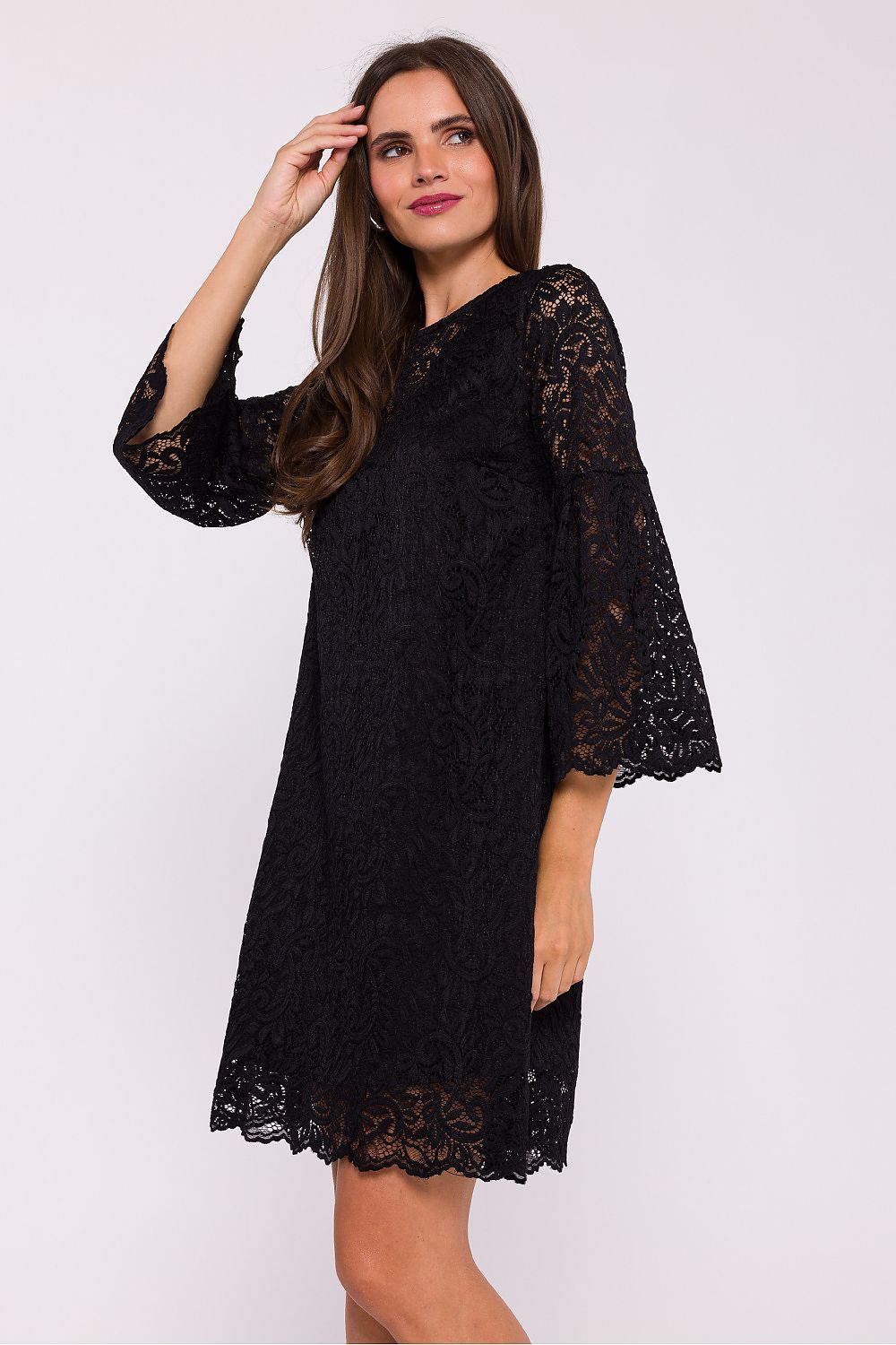 Aftenkjole Stylove til dame fra MS StyleHaven, laget av Polyamid; polyester, farge beige, størrelse XL, med long; 3-4 ermer, perfekt til dress