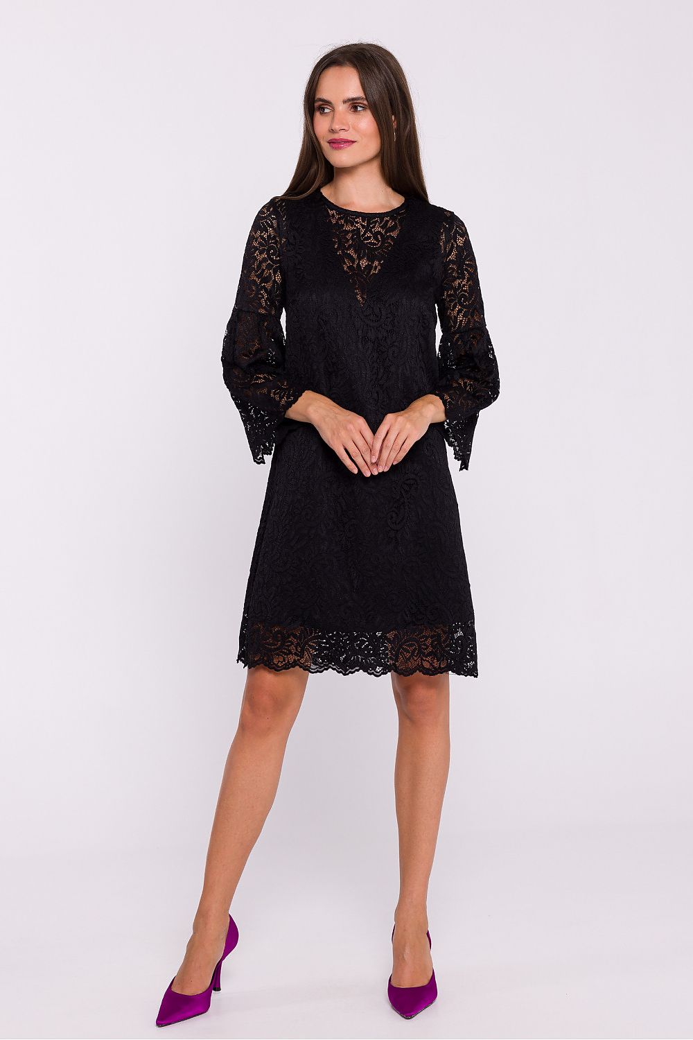 Aftenkjole Stylove til dame fra MS StyleHaven, laget av Polyamid; polyester, farge beige, størrelse XXL, med long; 3-4 ermer, perfekt til dress