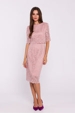 Aftenkjole Stylove til dame fra MS StyleHaven, laget av Polyamid; polyester, farge Rosa, størrelse M, med sleeveless; 3-4 ermer, perfekt til dress
