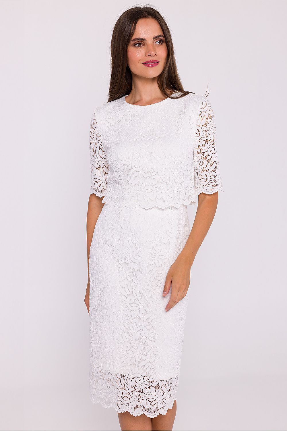 Aftenkjole Stylove til dame fra MS StyleHaven, laget av Polyamid; polyester, farge Rosa, størrelse XL, med sleeveless; 3-4 ermer, perfekt til dress