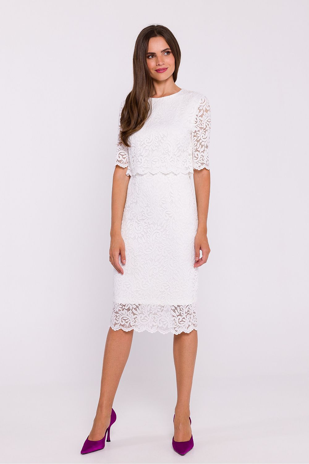 Aftenkjole Stylove til dame fra MS StyleHaven, laget av Polyamid; polyester, farge Rosa, størrelse XXL, med sleeveless; 3-4 ermer, perfekt til dress