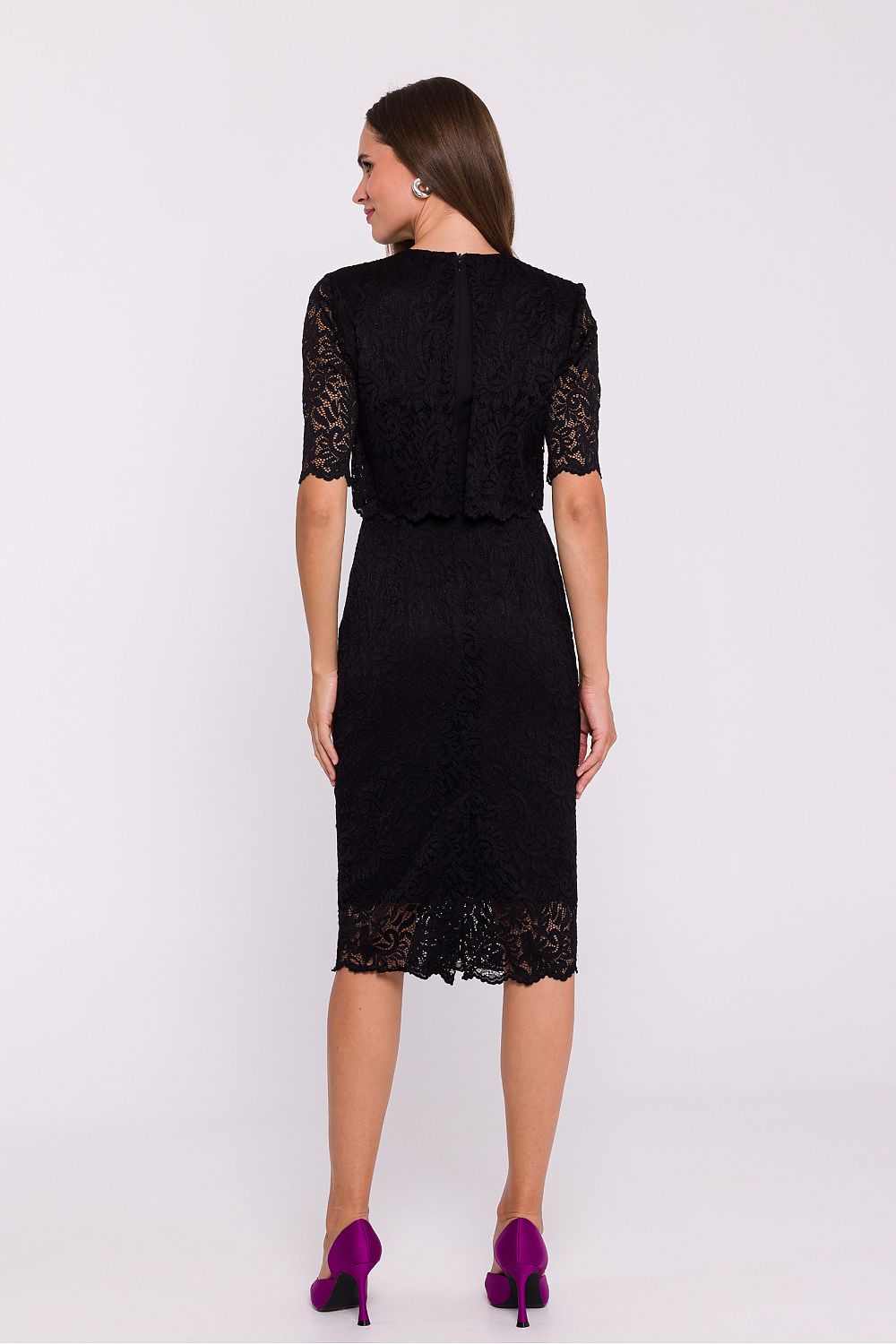 Aftenkjole Stylove til dame fra MS StyleHaven, laget av Polyamid; polyester, farge Rød, størrelse s, med sleeveless; 3-4 ermer, perfekt til dress