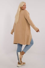 lang snitt genser plus size til dame fra MS StyleHaven, størrelse 2XL/3XL, med long, bukselengde long, kjolelengde maxi, kjolestil gown; sheath