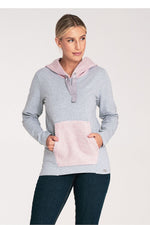 Wool Blend Comfort Hettegenser - Figl til dame fra MS StyleHaven, laget av Bomull; Elastan; Ull, farge Grå 2, størrelse M, med long; 3-4 ermer, perfekt til casual; dress