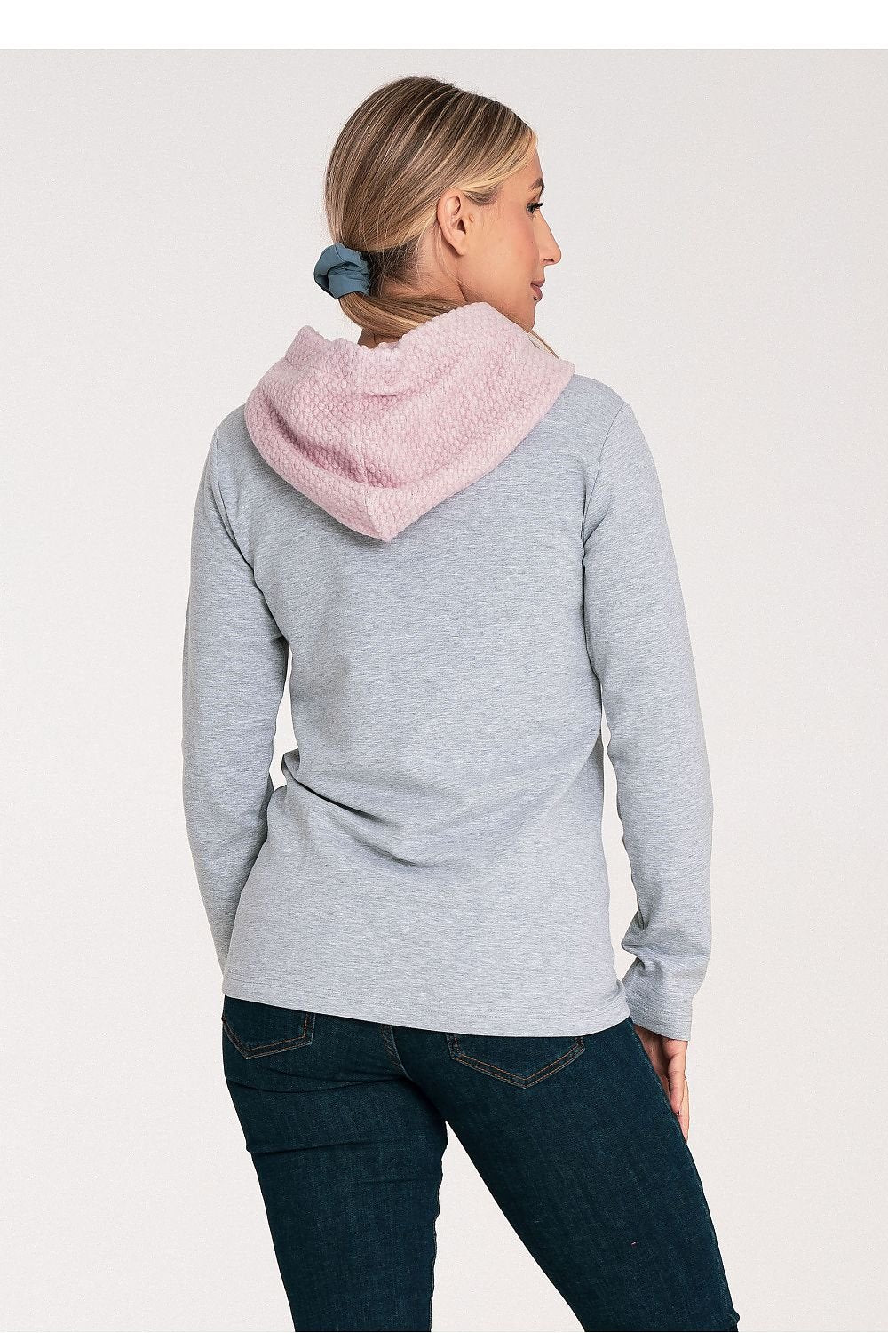 Wool Blend Comfort Hettegenser - Figl til dame fra MS StyleHaven, laget av Bomull; Elastan; Ull, farge Grå 3, størrelse XS, med long; 3-4 ermer, perfekt til casual; dress