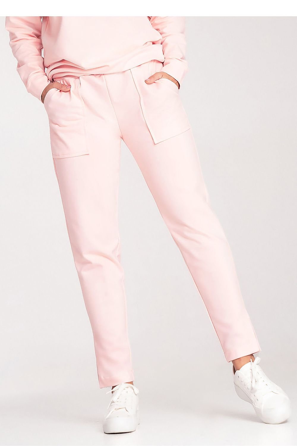 Sporty Chic-bukser - Figl til dame fra MS StyleHaven, laget av Bomull; Elastan, farge Rosa, størrelse S, med 45720 ermer, perfekt til casual; dress