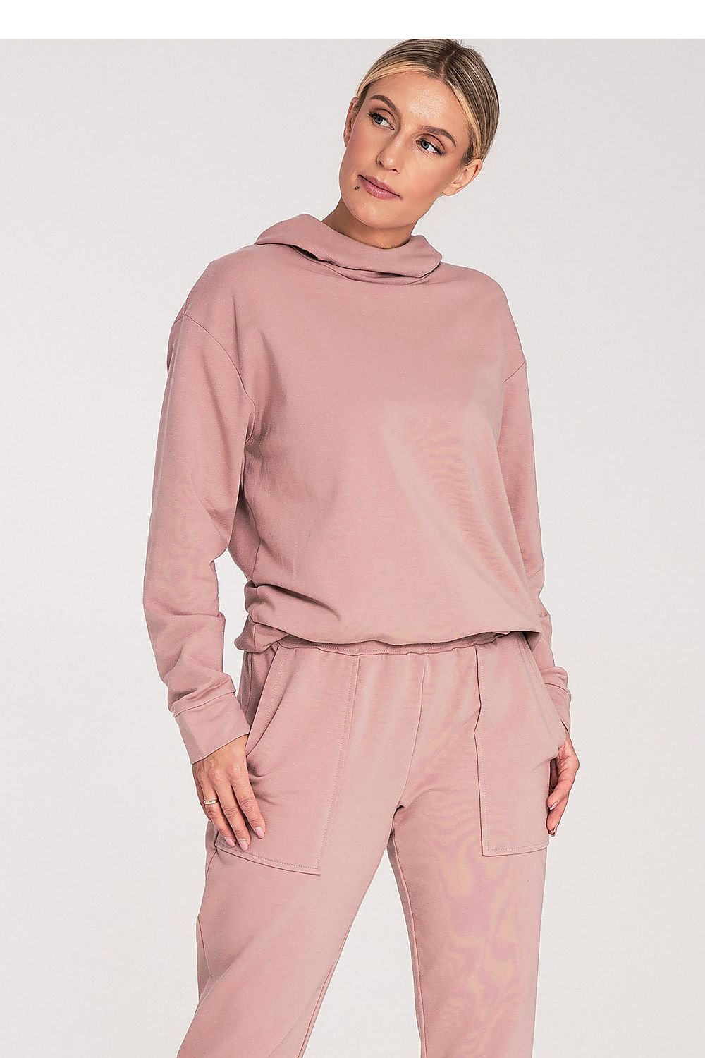 Koselig klassisk hettegenser - Figl til dame fra MS StyleHaven, laget av Bomull; Elastan, farge Grønn, størrelse M, med long; 3-4 ermer, perfekt til casual; dress