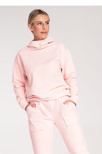 Koselig klassisk hettegenser - Figl til dame fra MS StyleHaven, laget av Bomull; Elastan, farge Rosa, størrelse S, med long; 3-4 ermer, perfekt til casual; dress
