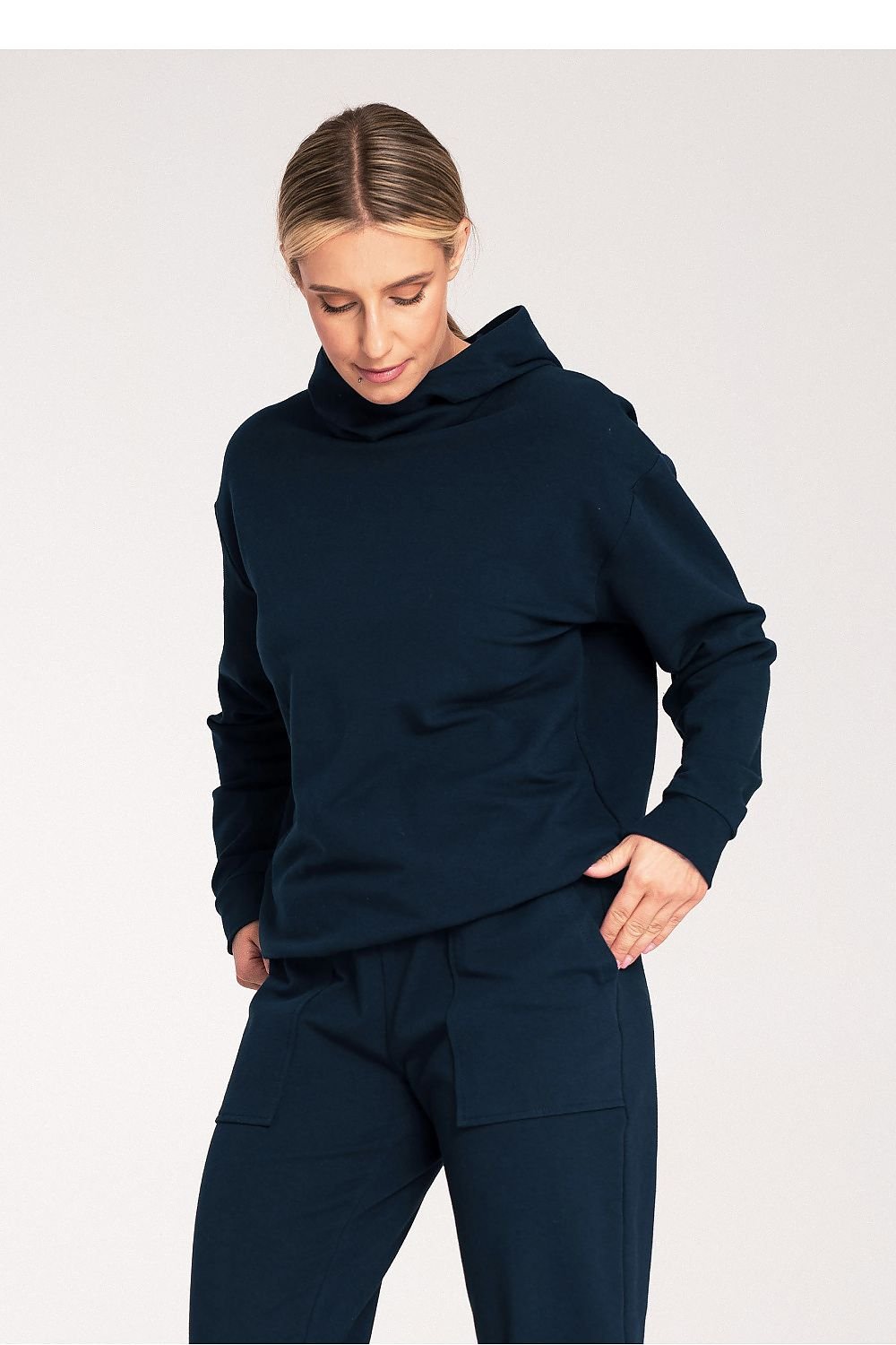 Koselig klassisk hettegenser - Figl til dame fra MS StyleHaven, laget av Bomull; Elastan, farge Rosa, størrelse XL, med long; 3-4 ermer, perfekt til casual; dress