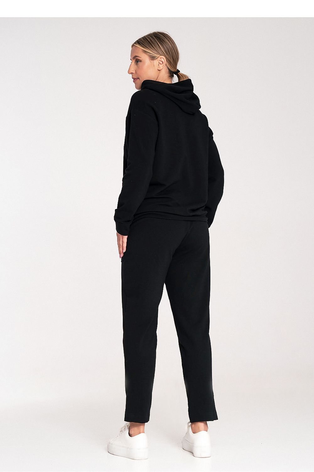 Koselig klassisk hettegenser - Figl til dame fra MS StyleHaven, laget av Bomull; Elastan, farge Marineblå, størrelse XL, med long; 3-4 ermer, perfekt til casual; dress