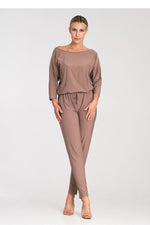 Uanstrengt Elegance Jumpsuit - Figl til dame fra MS StyleHaven, laget av Elastan; polyester, farge Grå, størrelse L, med 45720 ermer, perfekt til casual; dress