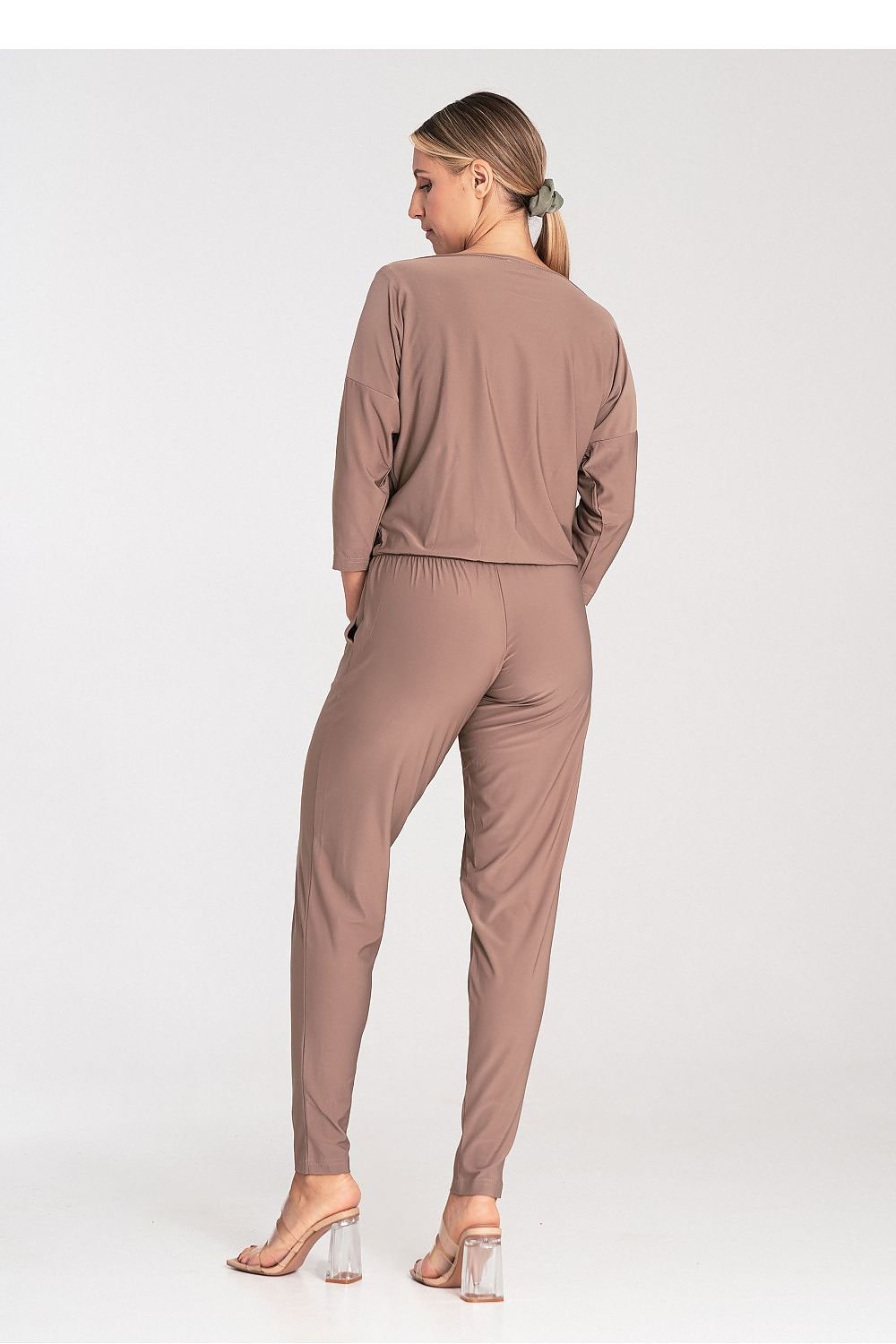 Uanstrengt Elegance Jumpsuit - Figl til dame fra MS StyleHaven, laget av Elastan; polyester, farge Grå, størrelse XL, med 45720 ermer, perfekt til casual; dress