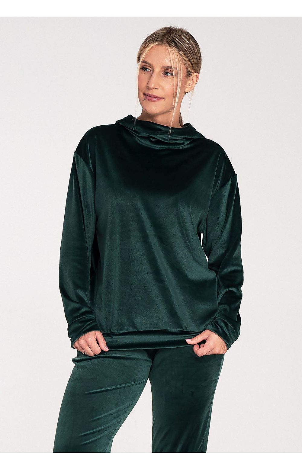 Emerald Comfort Hettegenser - Figl til dame fra MS StyleHaven, laget av polyester; Elastan, farge Grønn 2, størrelse S, med sleeveless; strapless ermer, perfekt til casual; dress