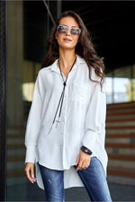 Urban Flow – asymmetrisk oversized skjorte fra Roco Fashion fra MS StyleHaven, størrelse S/M, med long, bukselengde long, kjolelengde maxi, kjolestil sheath