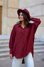 Urban Flow – asymmetrisk oversized skjorte fra Roco Fashion fra MS StyleHaven, størrelse L/XL, med long, bukselengde long, kjolelengde maxi, kjolestil sheath