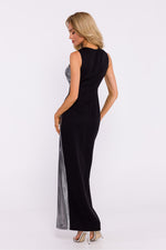 Lang kjole Moe til dame fra MS StyleHaven, laget av Velur, farge Svart, størrelse M, med long ermer, perfekt til dress
