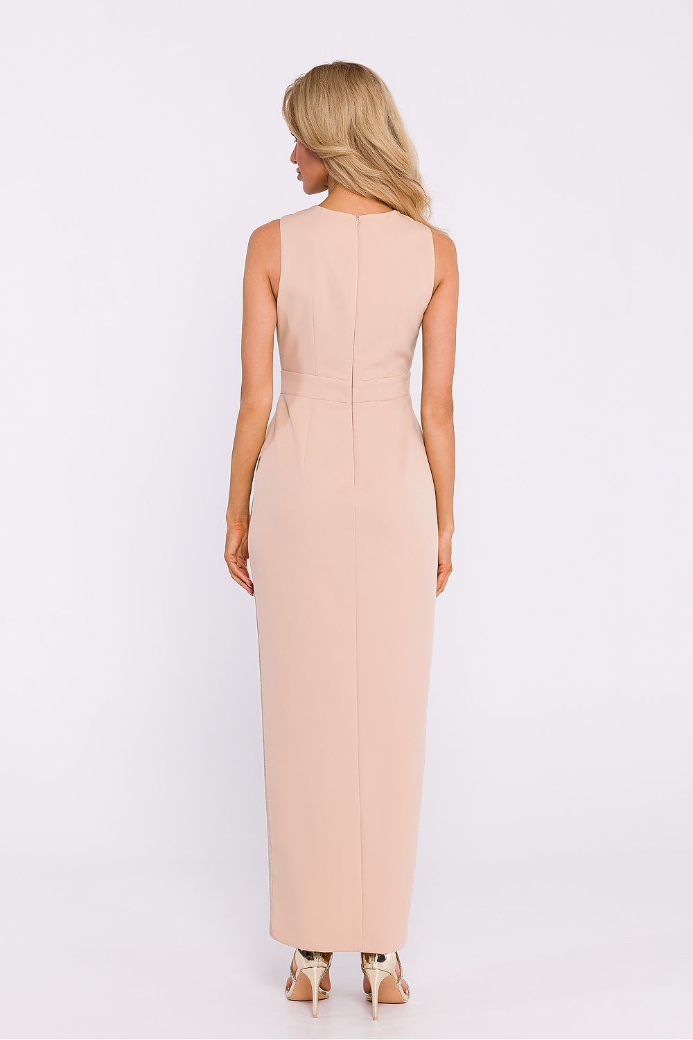 Lang kjole Moe til dame fra MS StyleHaven, laget av Velur, farge Svart, størrelse XL, med long ermer, perfekt til dress