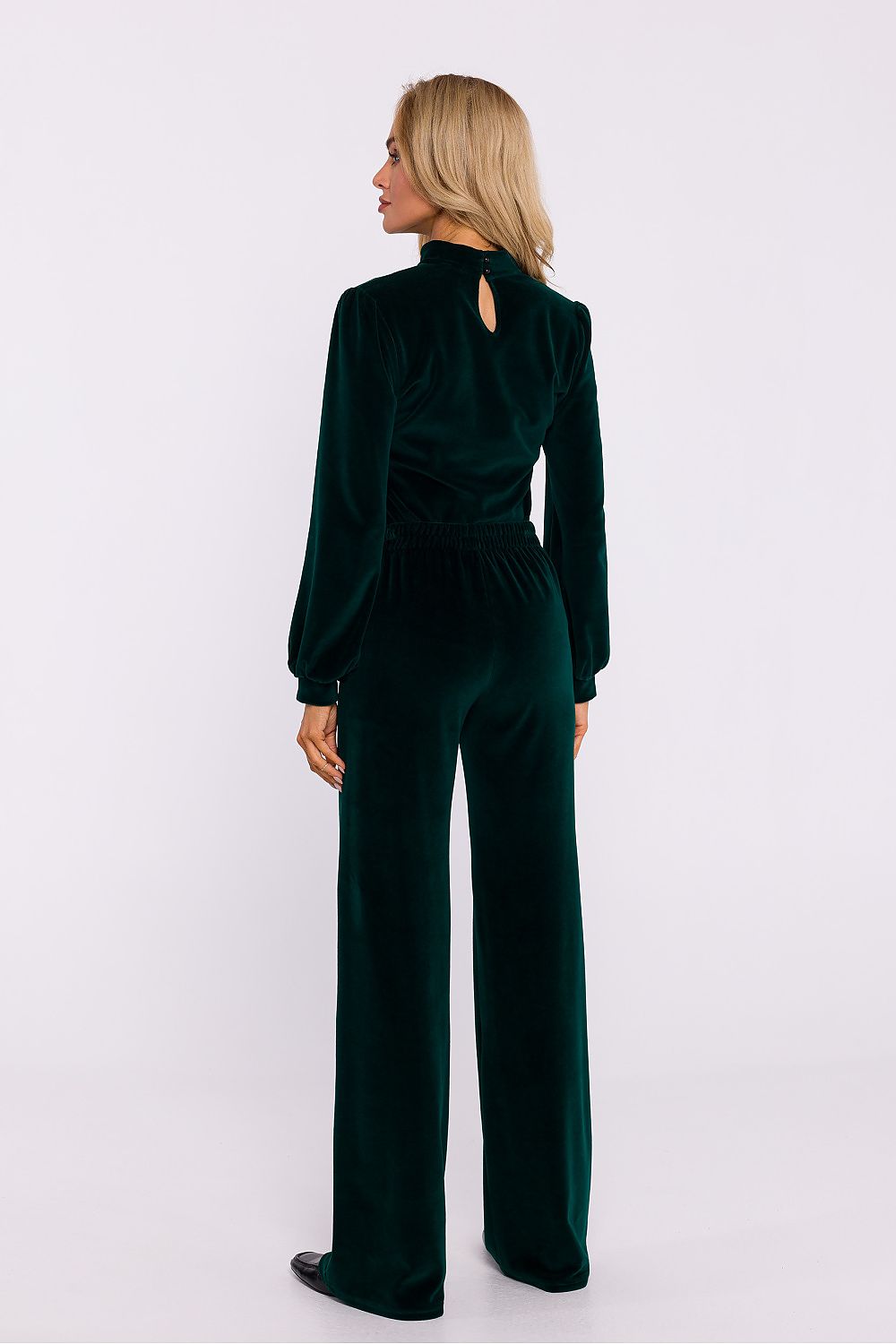 Damebukse Moe til dame fra MS StyleHaven, laget av polyester; Velur, farge Grønn, størrelse M, med 45720 ermer, perfekt til dress