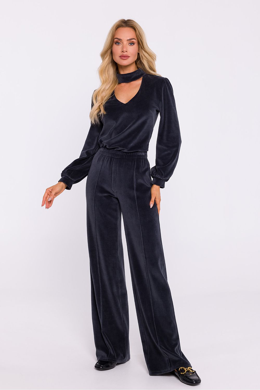 Damebukse Moe til dame fra MS StyleHaven, laget av polyester; Velur, farge Grønn, størrelse L, med 45720 ermer, perfekt til dress