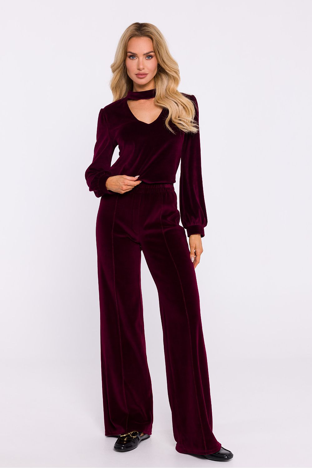 Damebukse Moe til dame fra MS StyleHaven, laget av polyester; Velur, farge Rosa, størrelse M, med 45720 ermer, perfekt til dress