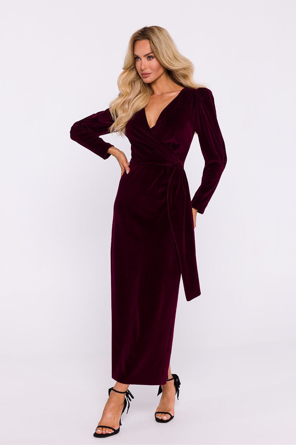 Lang kjole Moe til dame fra MS StyleHaven, laget av polyester, farge Svart, størrelse L, med 45720 ermer, perfekt til dress