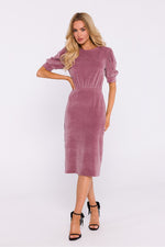 Velour Dagkjole Moe til dame fra MS StyleHaven, laget av polyester, farge Svart, størrelse M, med 45720 ermer, perfekt til dress