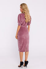 Velour Dagkjole Moe til dame fra MS StyleHaven, laget av polyester, farge Svart, størrelse L, med 45720 ermer, perfekt til dress