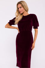 Velour Dagkjole Moe til dame fra MS StyleHaven, laget av polyester, farge Svart, størrelse XL, med 45720 ermer, perfekt til dress